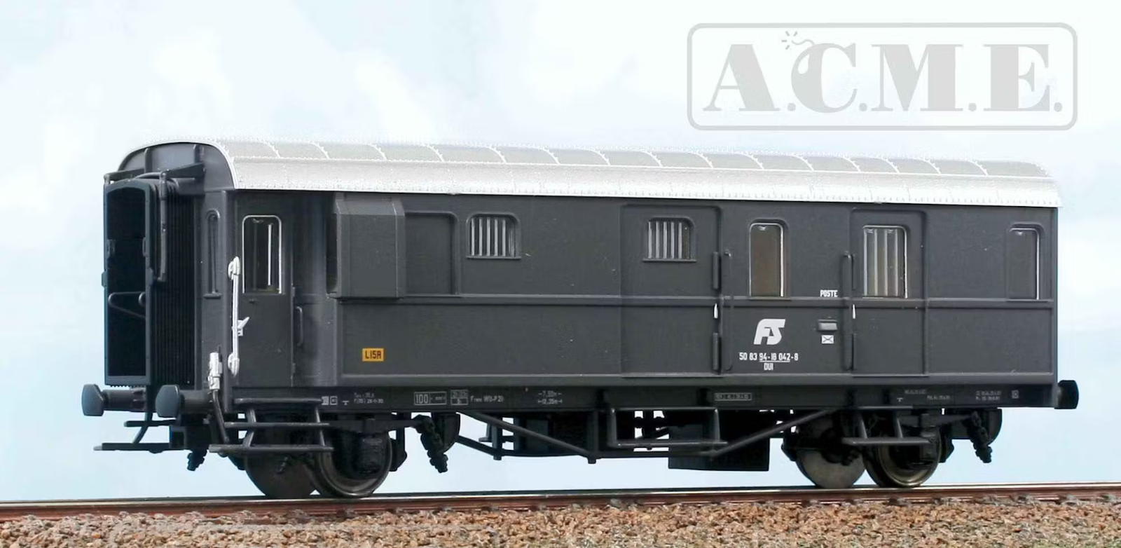 ACME 51186 Trunk-Post 2 Axles Type 1952R DUI 97000 Slate Gray FS