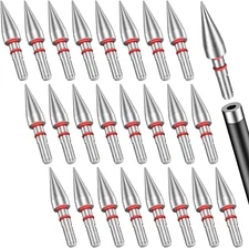 24Pcs 5/16" Archery Field Points Screw-in Arrow Point 100 Grain Steel Field Tips