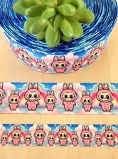 7/8  1.5" 1 YD Labubu Grosgrain Ribbon The Monsters Furry Forest Monsters