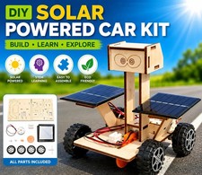 DIY Solar Powered Wooden Car Kit STEM Educational Science Puzzle Toy Kids Gift