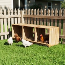 Wooden Chicken Nesting Box House Hen Chook Laying Boxes Duck Poultry Egg 3 Holes
