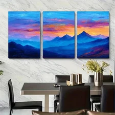 3pcs Nature Mountain Landscape Sunrise Perfect Wall Art Canvas Framed 50x70cm