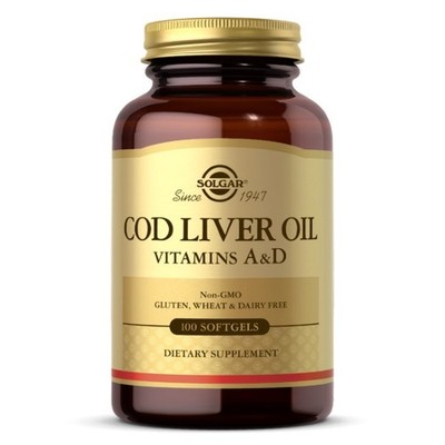 Lebertran (Vitamin A und D) 100 Weichkapseln die Immunität Solgar
