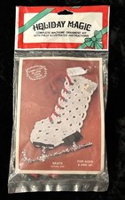 Vintage Ice Skate Macrame Holiday Magic Christmas Ornament Kit New Old Stock