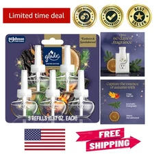 5 Pack PlugIn Refills, Embers & Sandalwood Air Freshener with Essential Oils