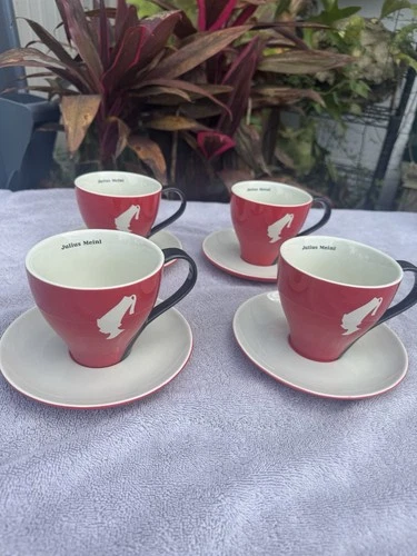FOUR Julius Meinl Espresso Coffee Cups And Saucers  Wein 1862 Beautiful