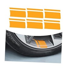 Wheel Rim Decal Stripes, 6Pcs Reflective Stickers for Car, Hash Stripe Yellow