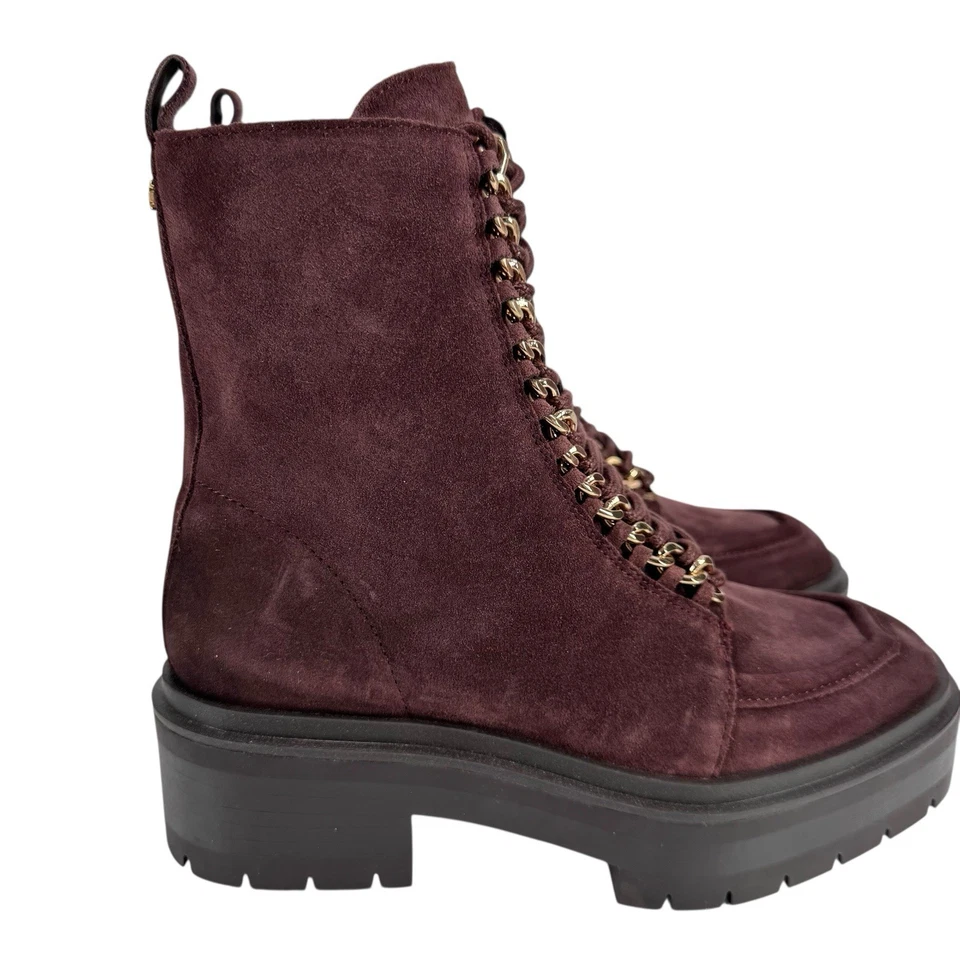 Женские боевые ботинки Sam Edelman Lovrin 5,5 М бордовые замшевые на шнуровке с зауженной подошвой - Изображение 2 из 4