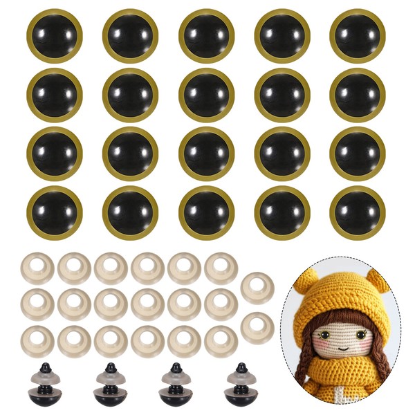 14Mm Sicherheitsaugen FüR Puppen, 20 StüCk Realistische HäKelaugen In Gold-image