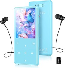 128GB Bluetooth 5.4 MP3 Player 2.4" Touch Screen FM Speaker Blue
