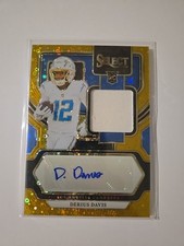 Gold Disco Rookie Autograph #'d 10/10 - Derius Davis. LA Chargers NFL Auto.