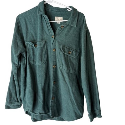 American Eagle Outfitters Teal Green Flannel Shirt Jacket Women's Large