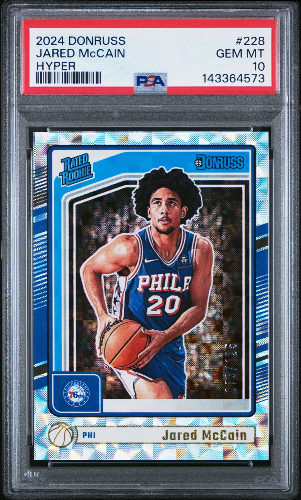 2024-25 Panini Donruss - Rated Rookie Jared McCain #228 Hyper /125 (RC)