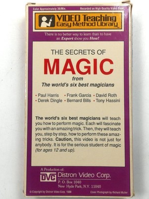 The Secrets of Magic VHS Tape Easy Method Library Learn Magic Tricks 1988 DVG