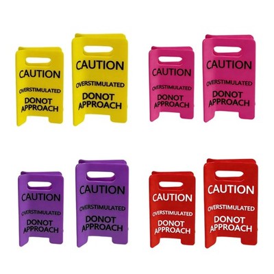 2Pcs Funny Caution Sign Hair Clip for Children Overstimulated Warning Hairpin