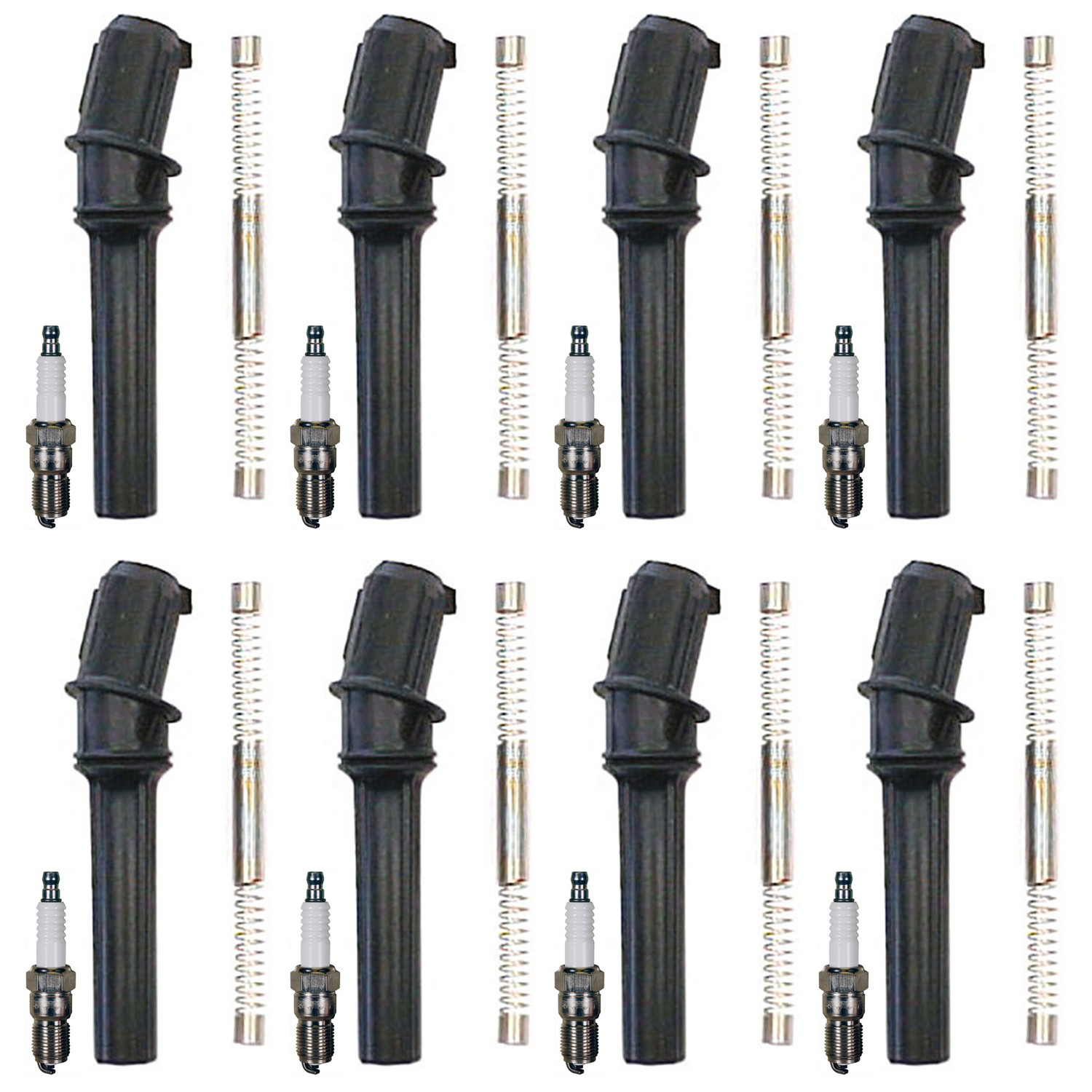 Denso 8 Standard Spark Plugs 8 Coil Boots Kit for Ford F-150 5.4L V8 1999