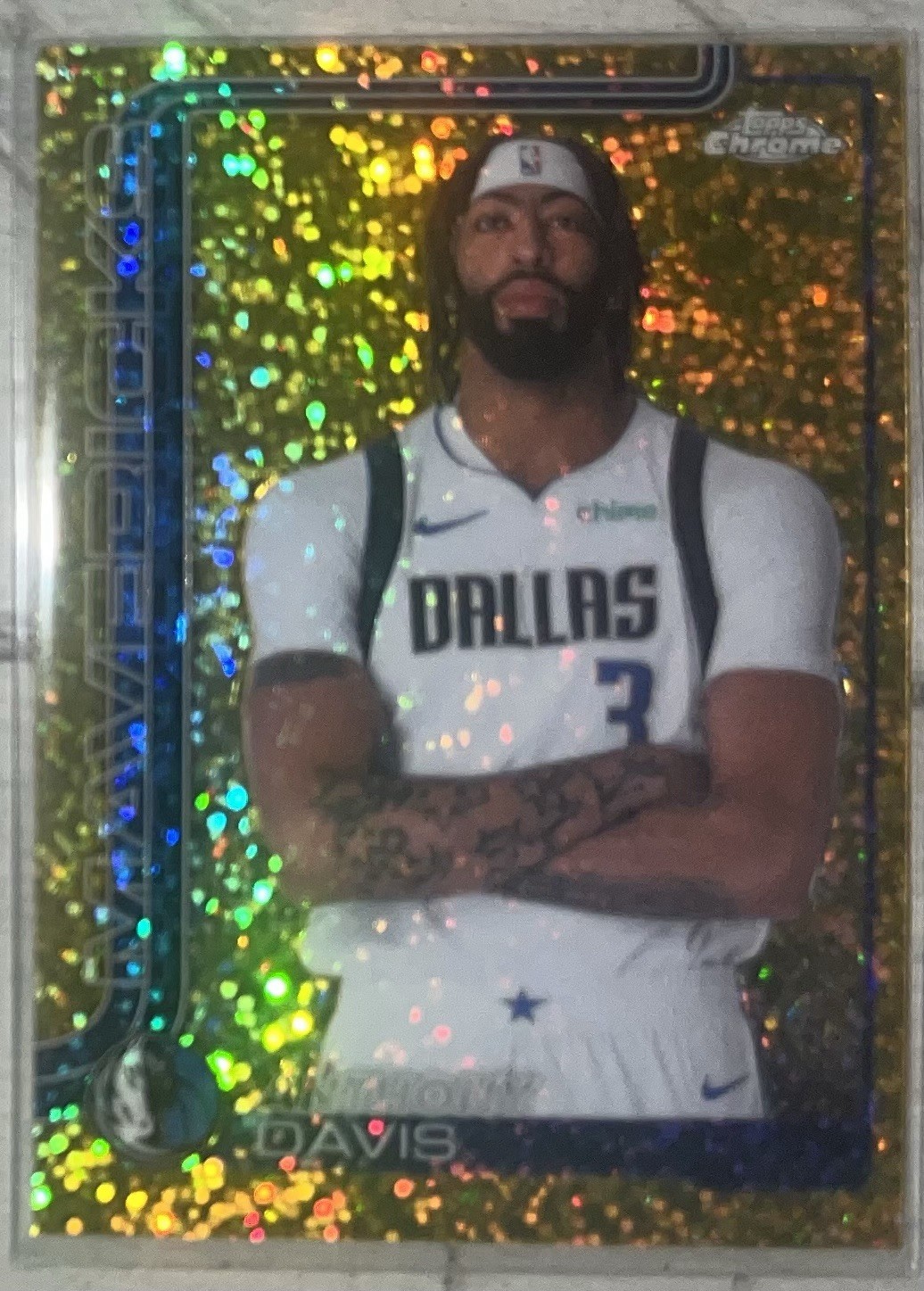 2025/26 Topps Chrome Anthony Davis Image Variation /50 SSP Gold Speckle MAVS!!