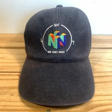 Vintage Nintendo 64 90s Logo Strapback Cap Hat Promo Video Game Rare N64