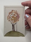 ACEO Art Card Original Hand-Painted Watercolor, Tree with Fall Leaves, Swing  — photo 1