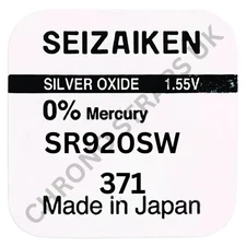 Seizaiken by Seiko 371 / SR920SW Silver Oxide Watch Battery