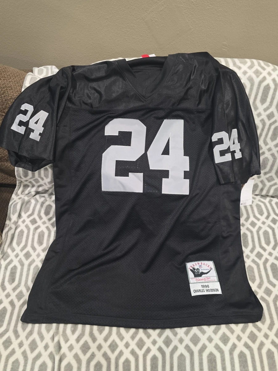 NFL　RAIDERS C. WOODSON 24番シャツ 黒 NFL RAIDERS C. WOODSON 24番シャツ 黒 Charles Woodson Oakland