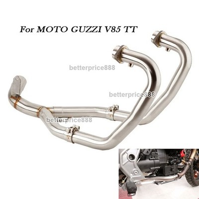 For Moto Guzzi V85 TT 2019~2025 Slip Headers Exhaust System Link Middle Pipe