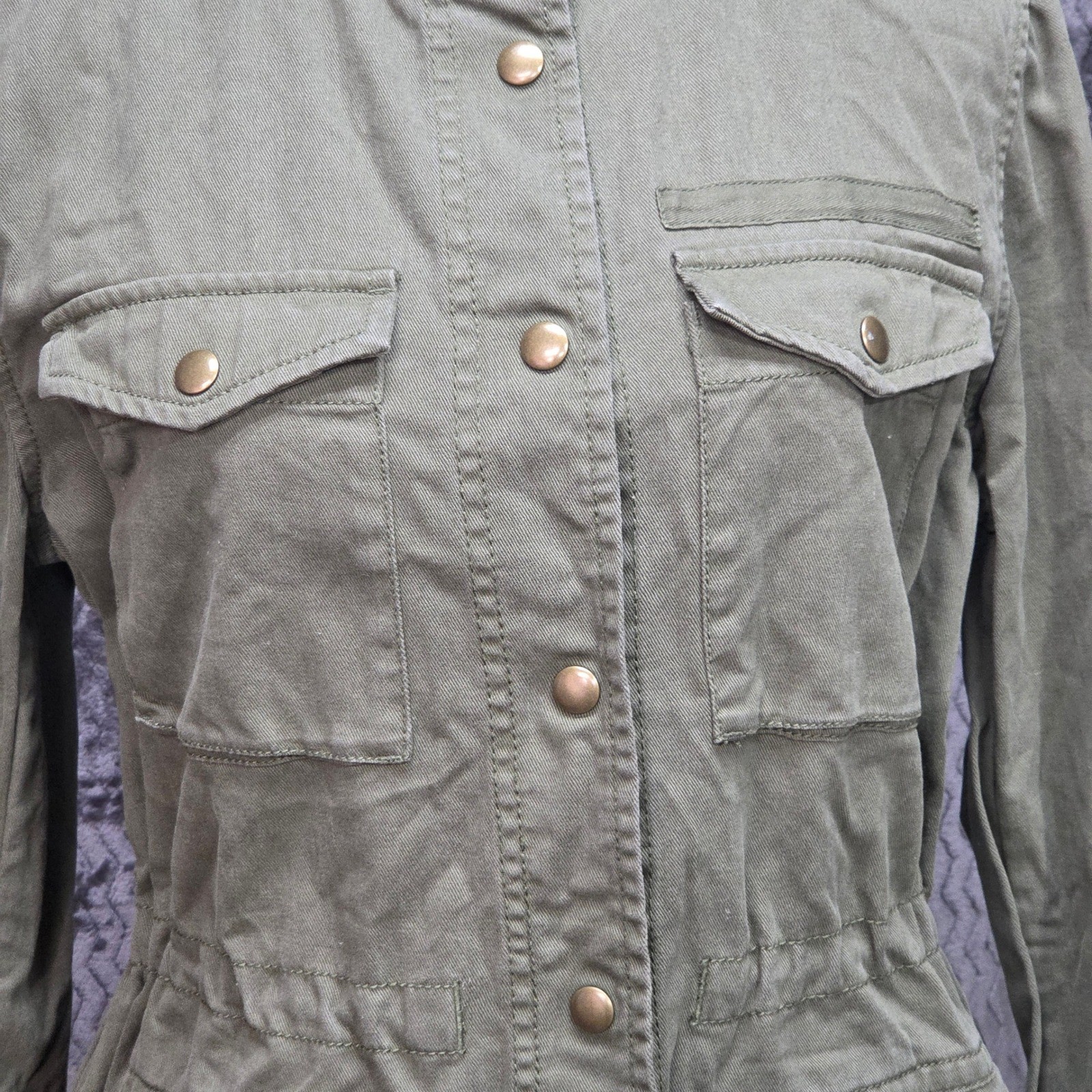 GAP Olive Green Utility Jacket Drawstring Waist W… - image 3