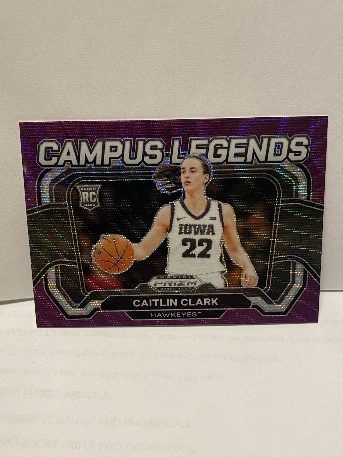 2024 Prizm Draft Picks - Campus Legends Caitlin Clark #5 Purple Wave Prizm (RC)