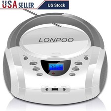 Portable Bluetooth CD Player Boombox MP3 FM Radio USB AUX Stereo Speaker