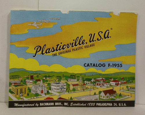 Vintage 1955 Plasticville, USA Catalog F-1955 Buildings, Signs, Animal, Etc.