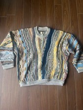 COOGI sweater 3D knit 100 Wool Size S Men's Multicolor Body width 65cm