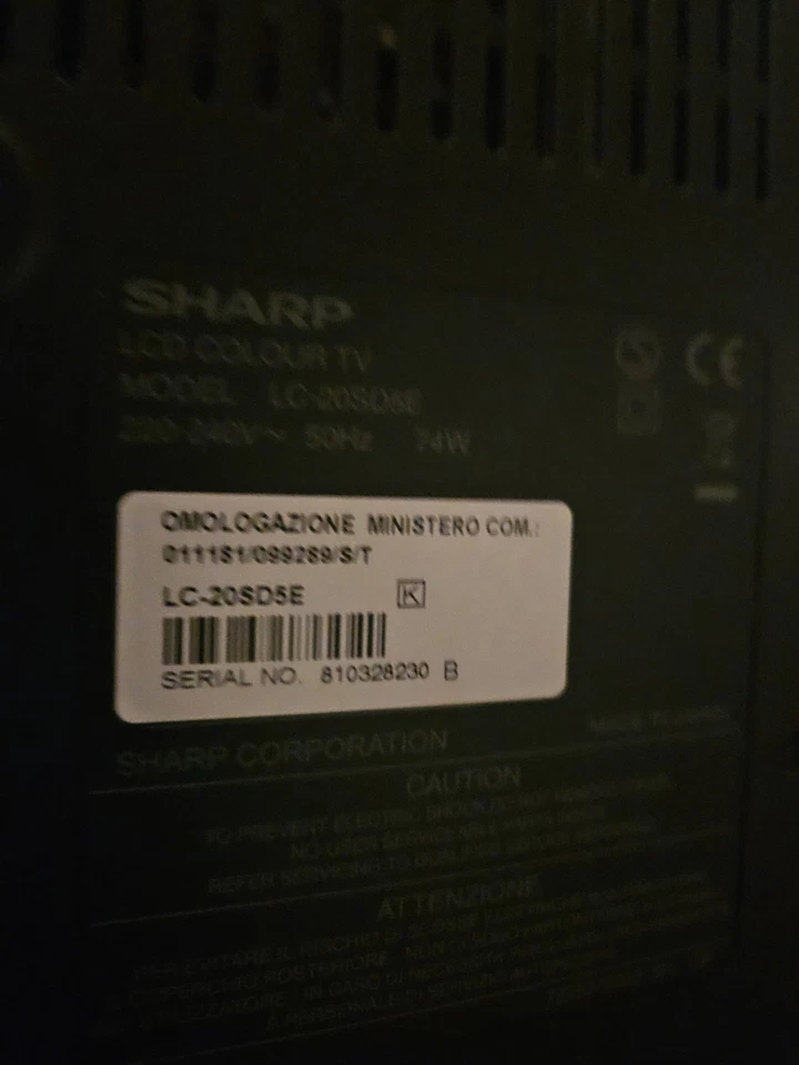 Tv Sharp 20 Pollici - Immagine 3 di 3