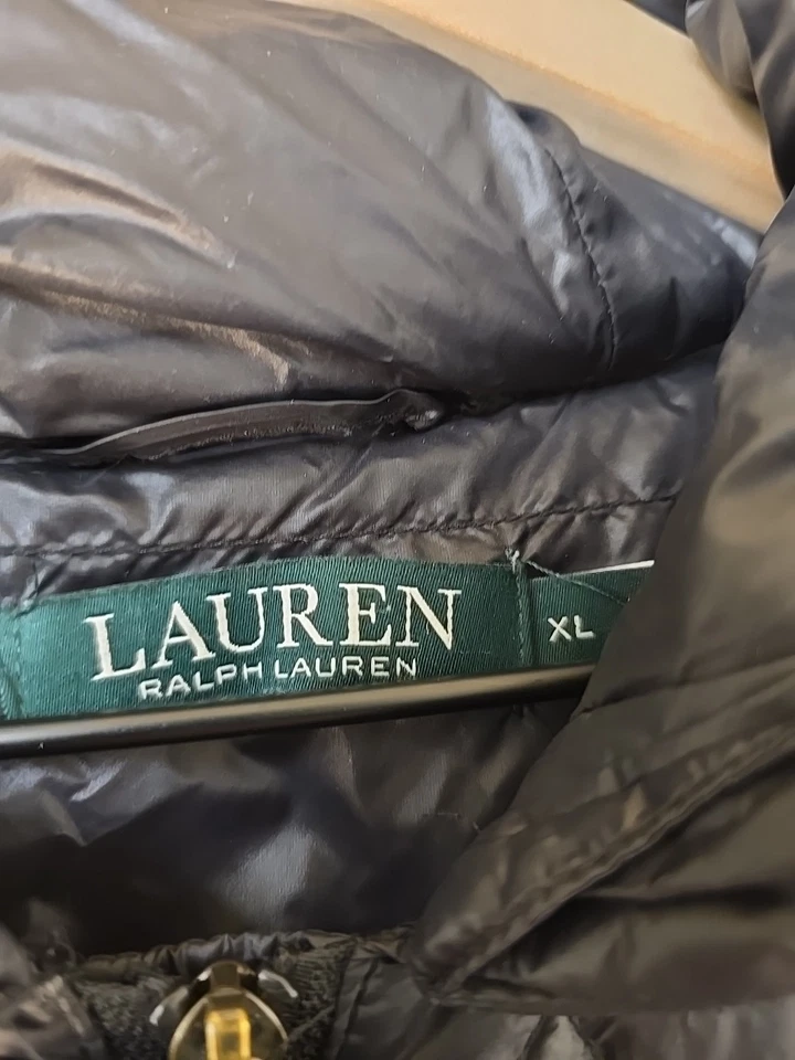 Edredón de diamantes para mujer LAUREN Ralph Lauren con piel sintética negro talla XL EXCELENTE ESTADO Foto 4 de 4