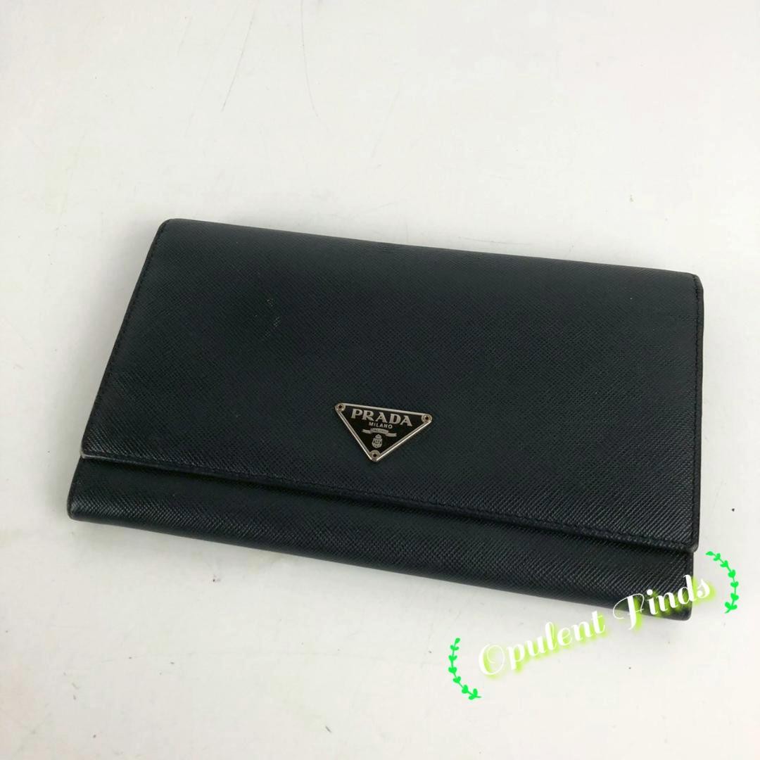 Prada Black Long Wallet for Women Luxury Brand Accessory