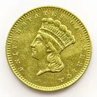 1857 Gold Dollar $1 Liberty Head Ex Jewelry Cleaned Damaged Type 3 US Gold Coin