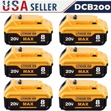 1/4Pack 8AH For DeWalt 20 Volt Max Lithium Ion Battery DCB206 DCB205 DCB204