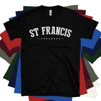 ST FRANCIS ARKANSAS T-SHIRT Forrest City Saint Francis USA retro varsity gift