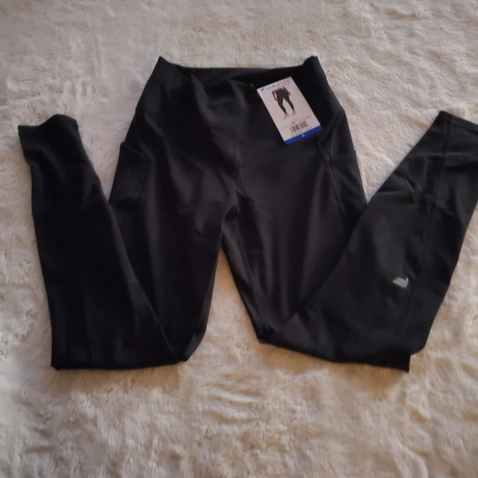 Leggings Fabletics Oasis Negro PureLuxe Cintura Alta 7/8 Con Bolsillos Suaves Talla L Foto 4 de 4