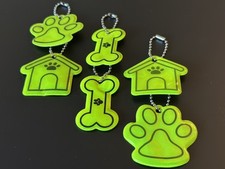 6 x Hi Vis Keyring Reflective Bag Safety Charm Child Pet Pendant Keychain Zipper