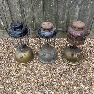 3 x Vintage Tilley Lamps for Renovation one Glass missing Prompt Post