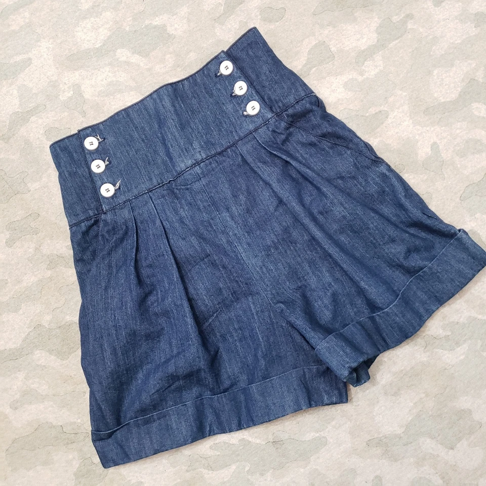 Pantalones Cortos Dolce Gabbana Mujer 40 Azul Cremallera Trasera Foto 2 de 4