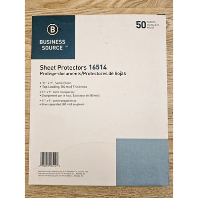 Business Source BSN16511 50 Sheet Protectors Top Loading 