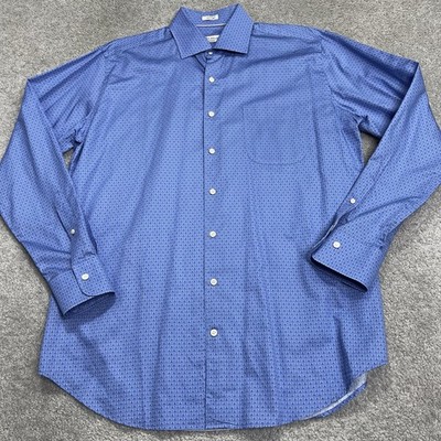 Peter Millar Shirt Mens Large Blue Plaid Mountainside Button Up AOP Antler Buck