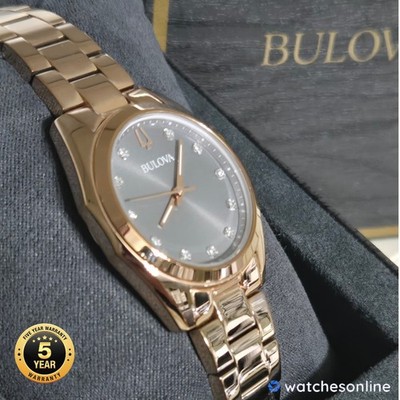 Bulova Surveyor 97P156 Women s Rose Gold Diamond Dial Watch Store Display