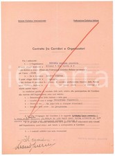 1938 CICLISMO MILANO VIGORELLI - Contratto ingaggio Learco GUERRA - Autografo