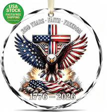 250Th Anniversary USA Christmas Ornament Crystal Glass 2026 Patriotic