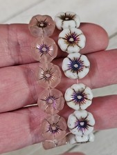 Czech Glass Flower Floral Bead Strand 12mm Jewelry Making Supplies Qty 24
