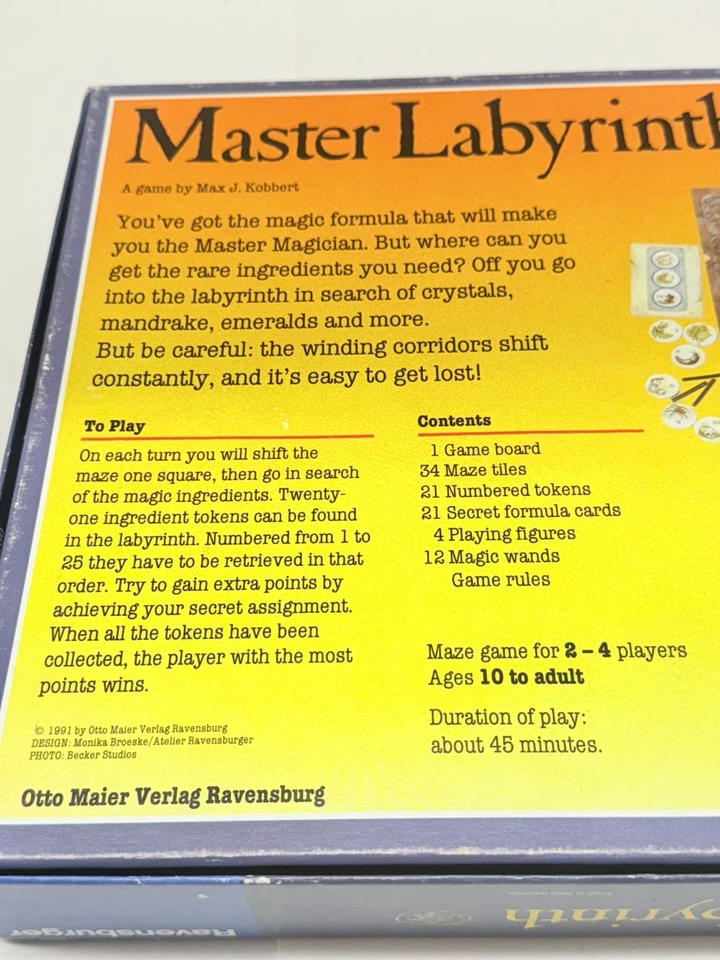 VINTAGE Master Labyrinth Maze Game COMPLETE Ravensburger 1991 Strategy - Image 3 of 4