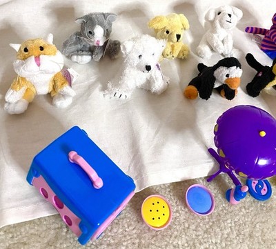 11 WHIMZY PETS + CARRIER/ACCESSORIES SET SEALS CATS DOGS MONKEY