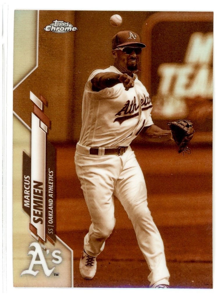2020 Topps Chrome Marcus Semien Sepia Refractor #144 SP Parallel MLB Athletics